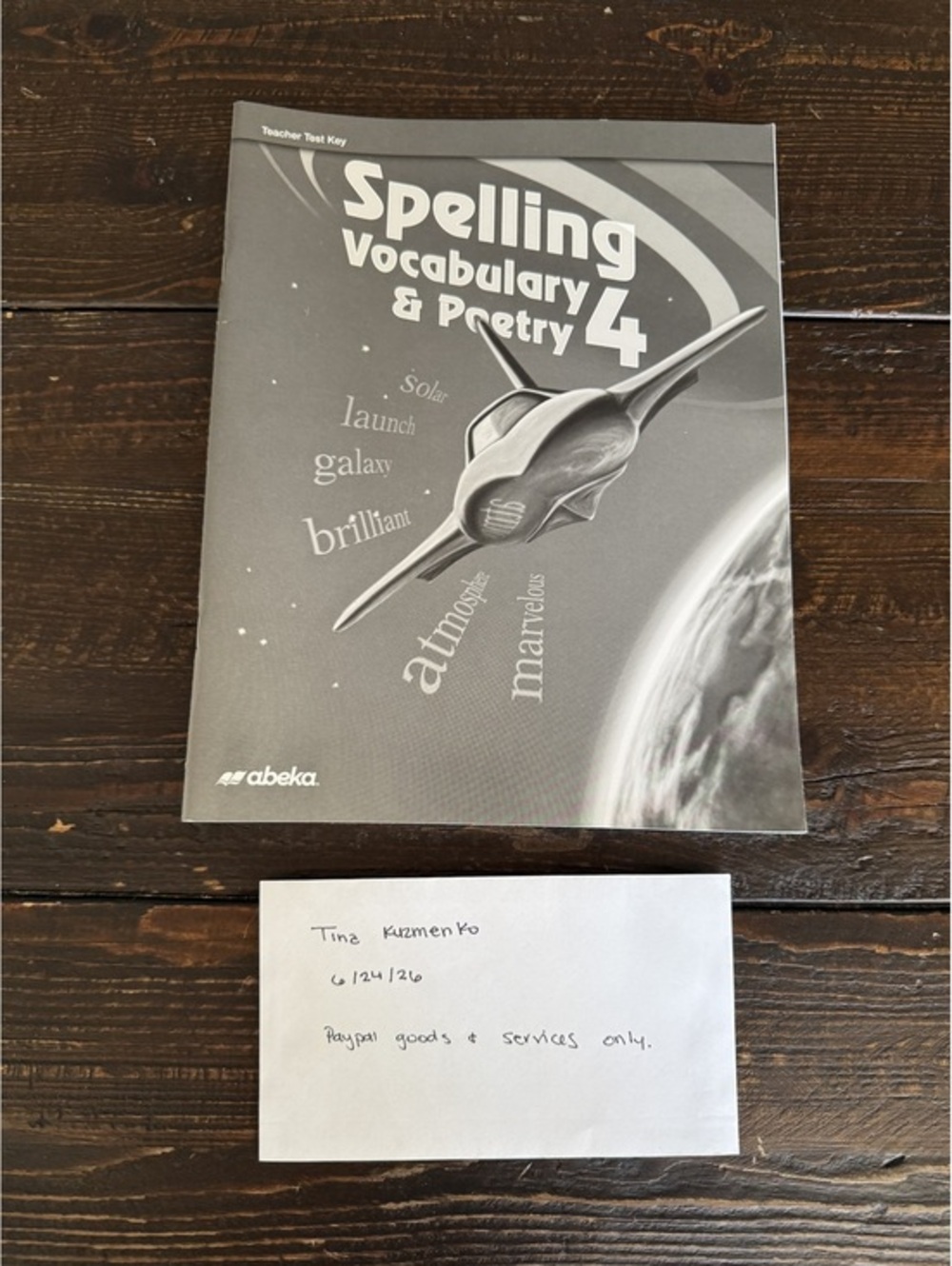 Abeka Spelling, Vocabulary & Poetry 4 Teacher Test Key Homeschool Grade 4